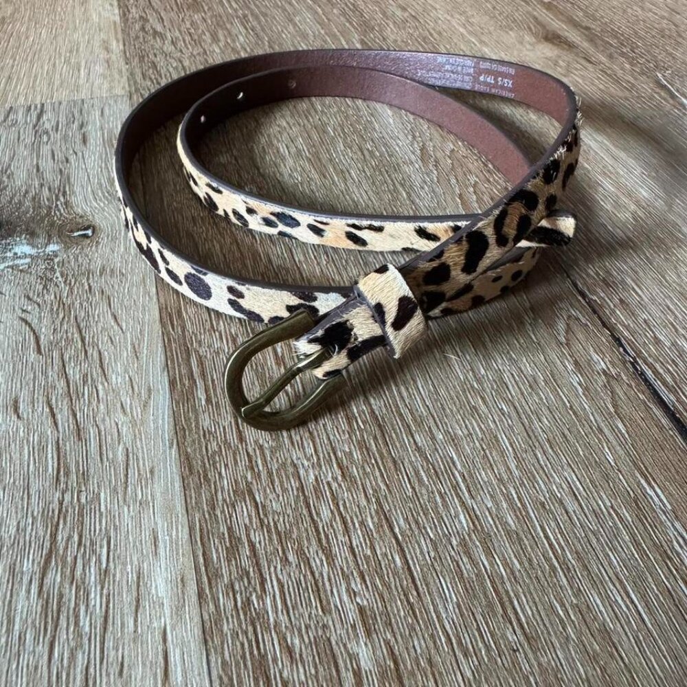 American Eagle Outfitters Leopard Genuine Leather Ponyhair Belt Womens Size XS/S
